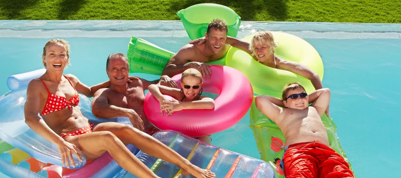 family pool relaxation